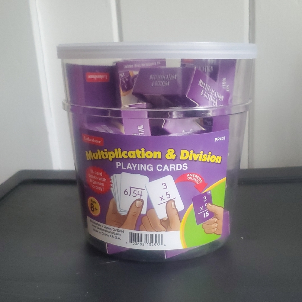 Lakeshore Multiplication & Division Playing Cards - Purple